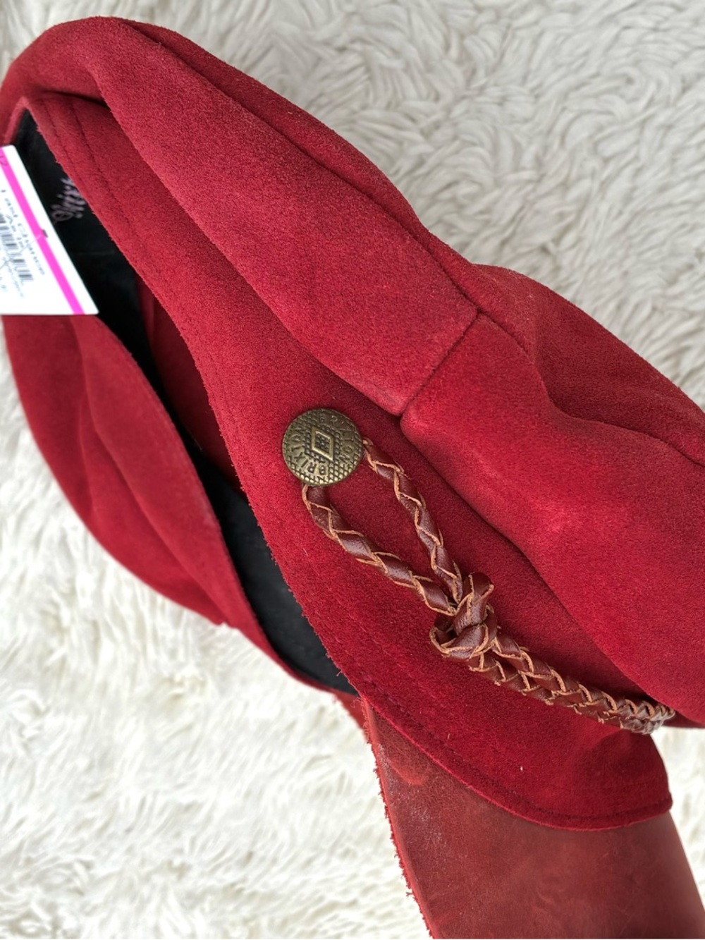 Brixton NWOT Ashland Red Faux Suede Cap Sz Large - Picture 8 of 9
